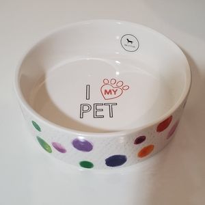 2/$20 Park Life Designs White Polka Dot Food Bowl